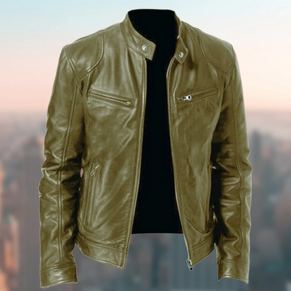 Men's Leather Jacket Elegant Design