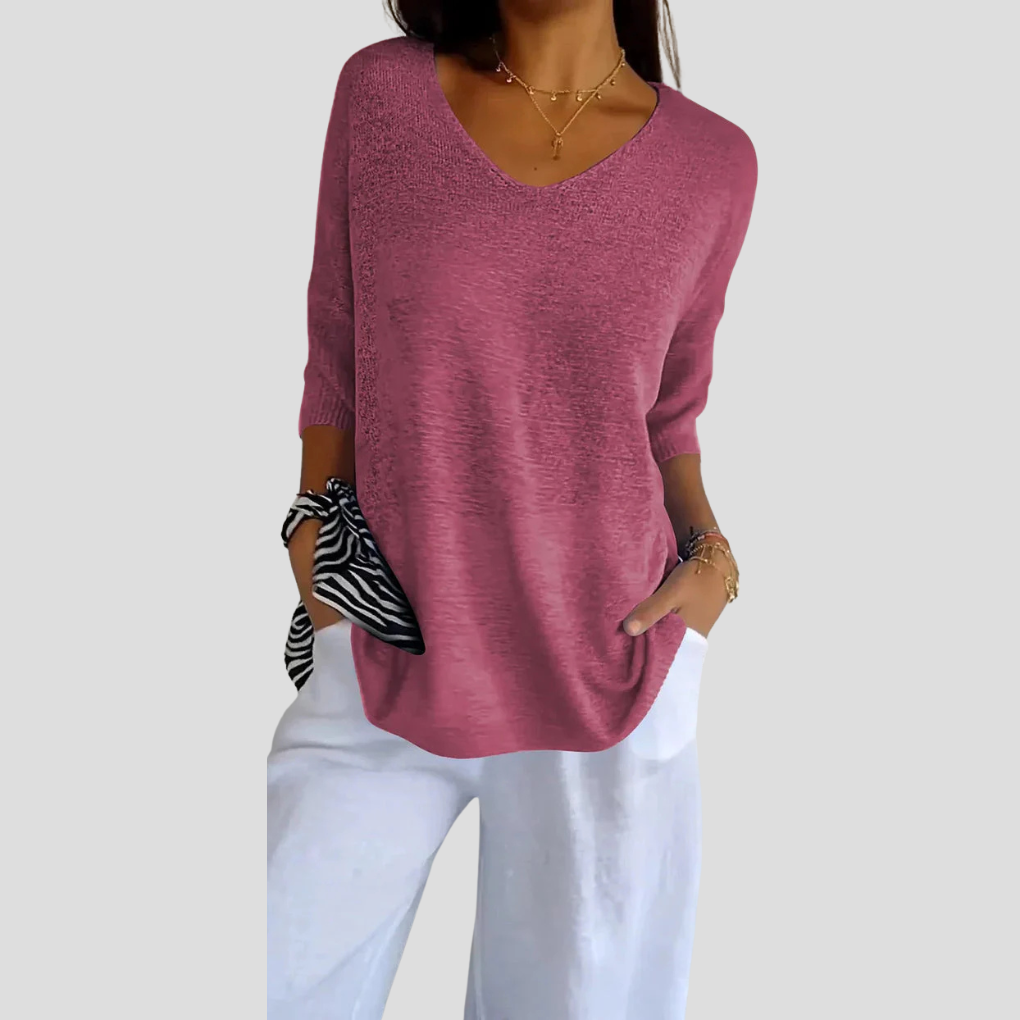 Women's Knit V-Neck Casual