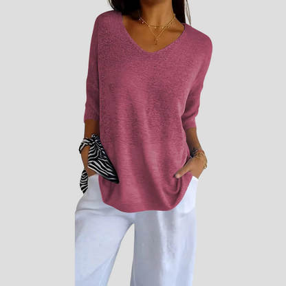 Women's Knit V-Neck Casual
