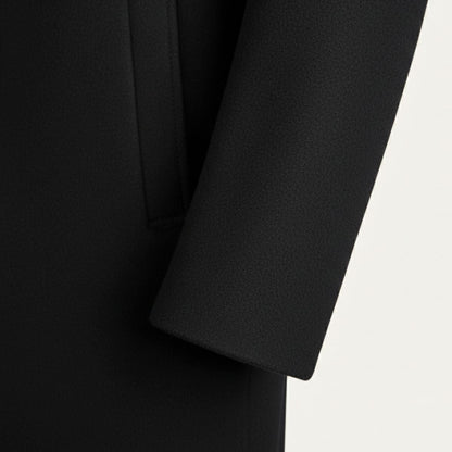 Men's Wool Overcoat Elegant Scarf Detail