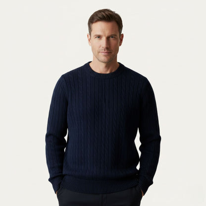 Men's Merino Wool Sweater Navy Blue