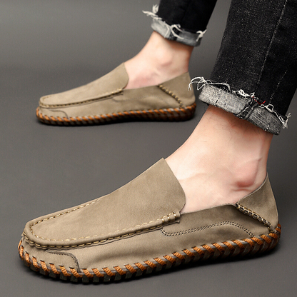 Men's Moc Toe Loafers Braided Trim Comfortable Casual - VibreMode