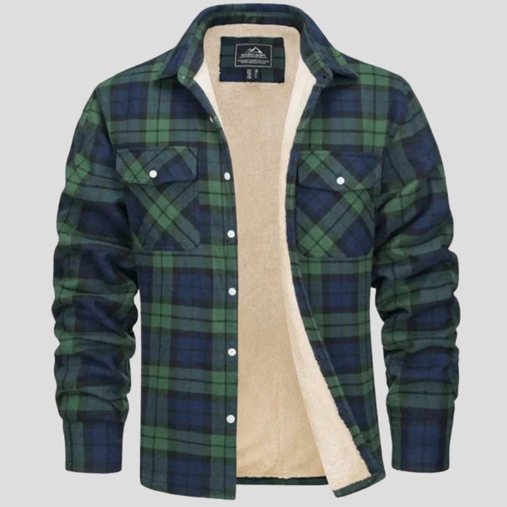 Men's Plaid Fleece Lined Jacket