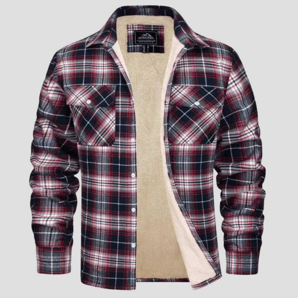Men's Plaid Fleece Lined Jacket