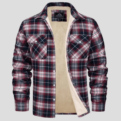 Men's Plaid Fleece Lined Jacket
