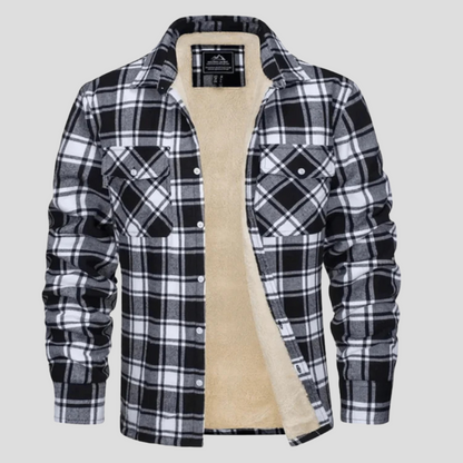 Men's Plaid Fleece Lined Jacket