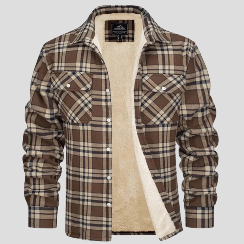 Men's Plaid Fleece Lined Jacket