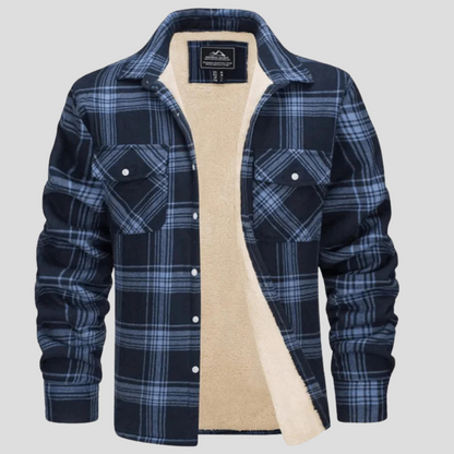 Men's Plaid Fleece Lined Jacket