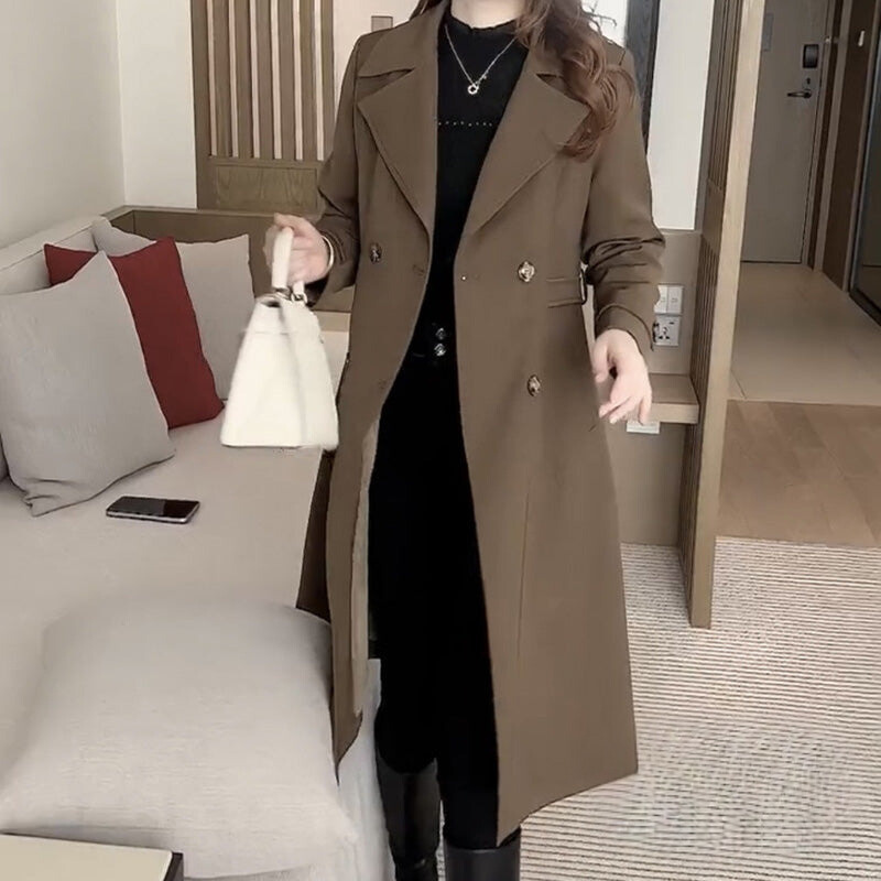 Women's Trench Coat Notched Neckline