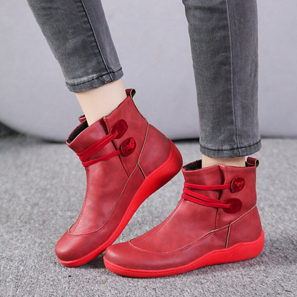 Women's Waterproof Ankle Boots Adjustable Comfort Sole Black - VibreMode