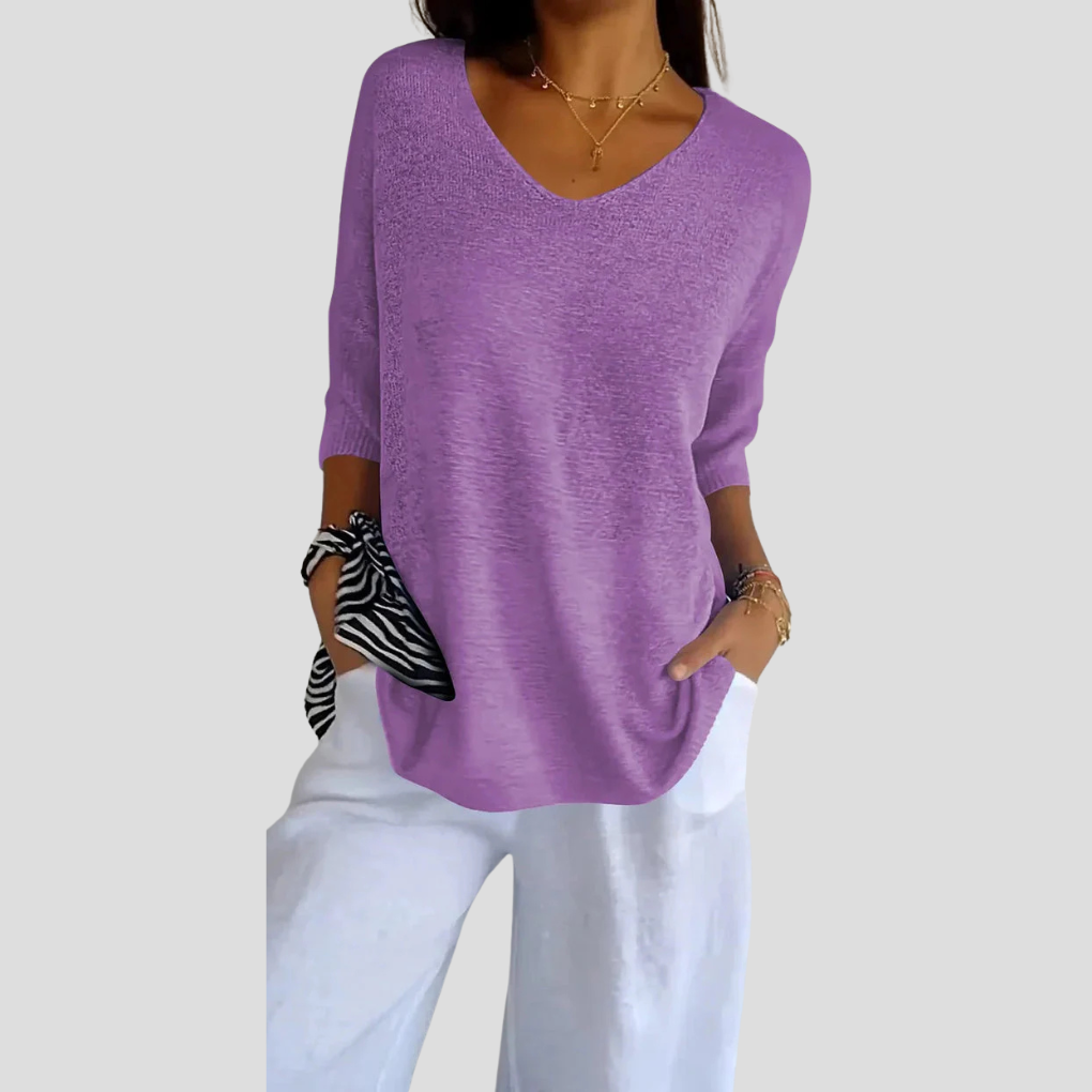 Women's Knit V-Neck Casual