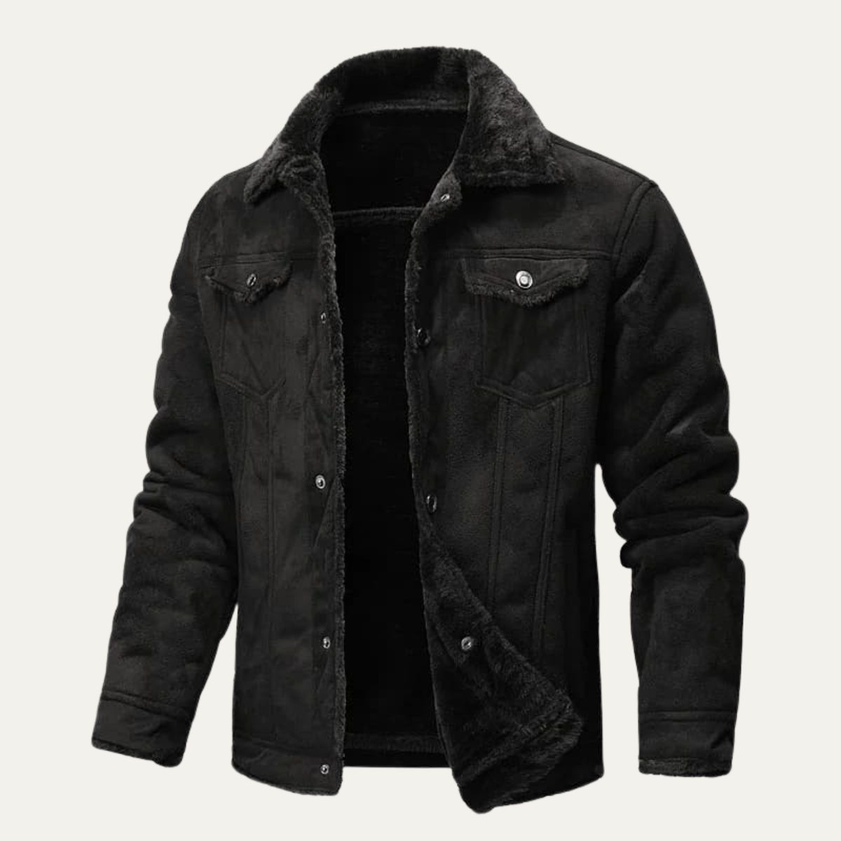 Men's Shearling Leather Biker Jacket