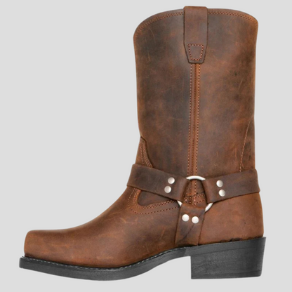 Men's Cowboy Boots Vintage Style Leather Brown