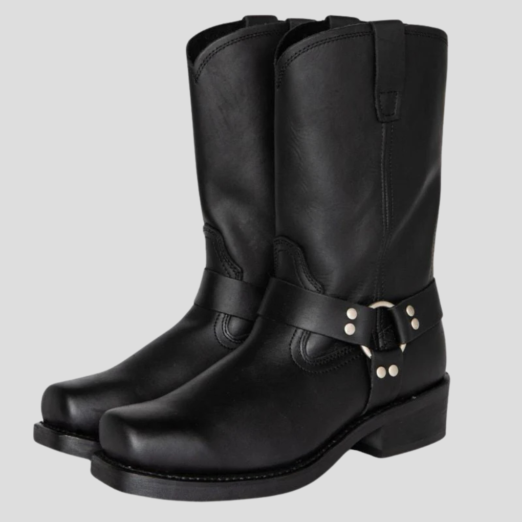 Men's Cowboy Boots Vintage Style Leather Brown - VibreMode