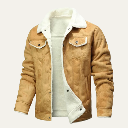 Men's Shearling Leather Biker Jacket