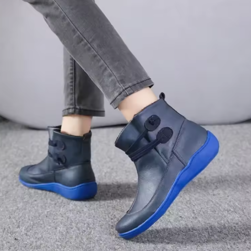 Women's Waterproof Ankle Boots Adjustable Comfort Sole Black