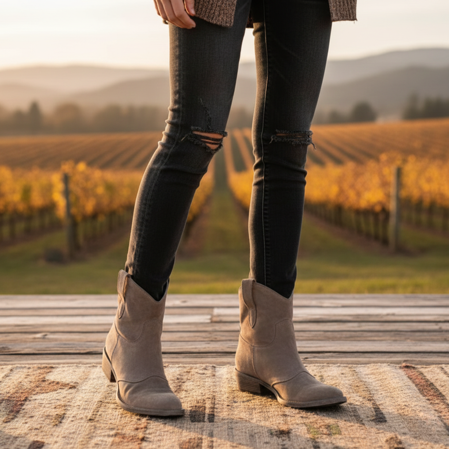 Premium Suede Ankle Boots for Women Non Slip On