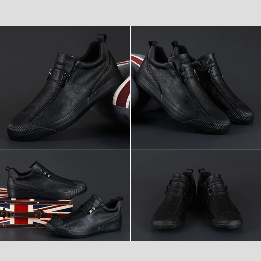 Men's Formal Dress Shoes Leather Black - VibreMode