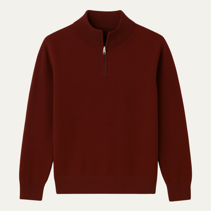 Men's Half-Zip Sweater Navy Blue Wool