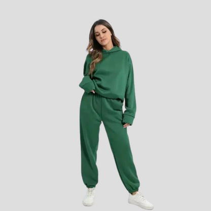 Women's Relaxed Hoodie Jogger Set Cotton Lounge Wear