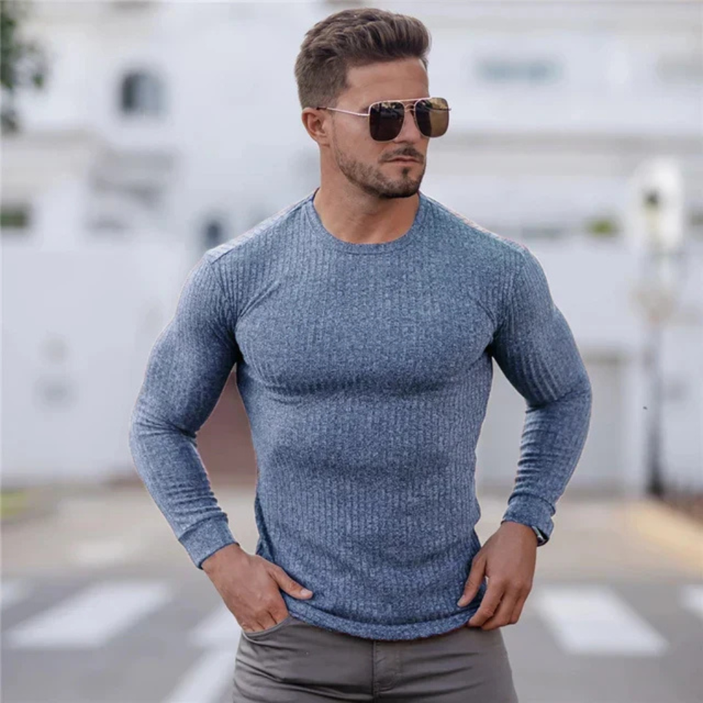 Men's Crewneck Sweater Knit Casual Beige