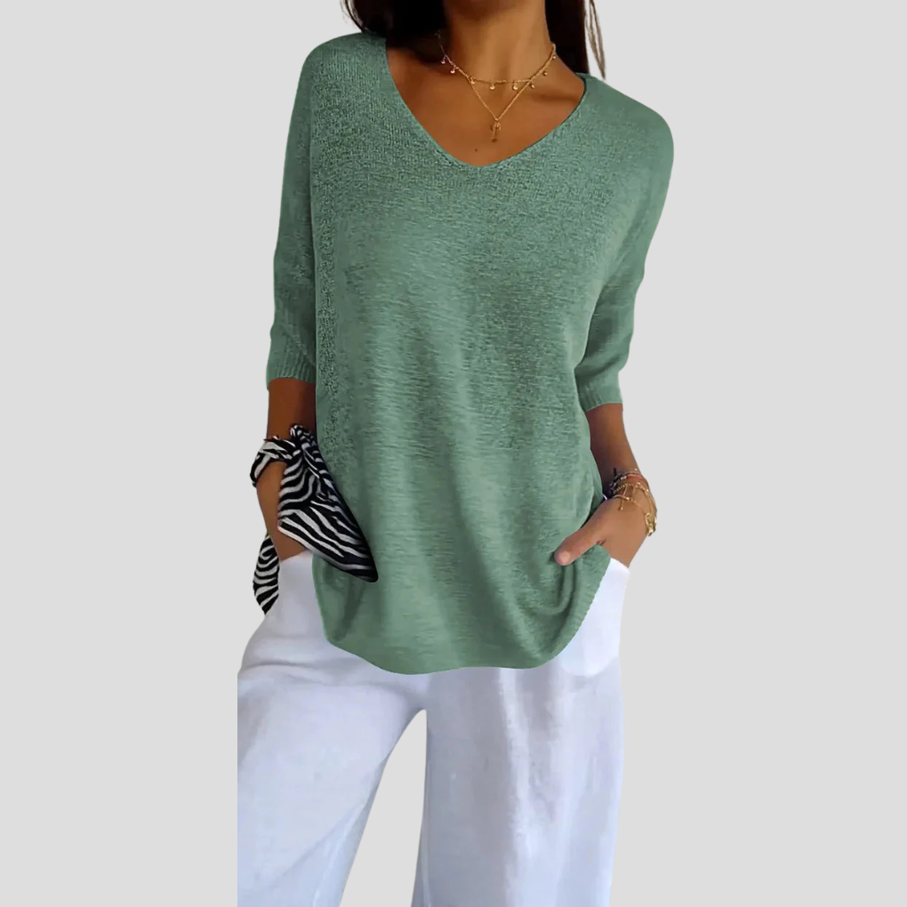 Women's Knit V-Neck Casual
