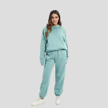 Women's Relaxed Hoodie Jogger Set Cotton Lounge Wear