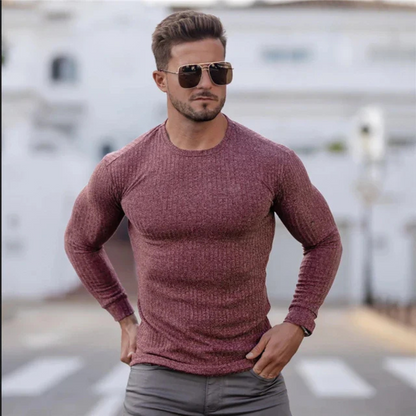 Men's Crewneck Sweater Knit Casual Beige