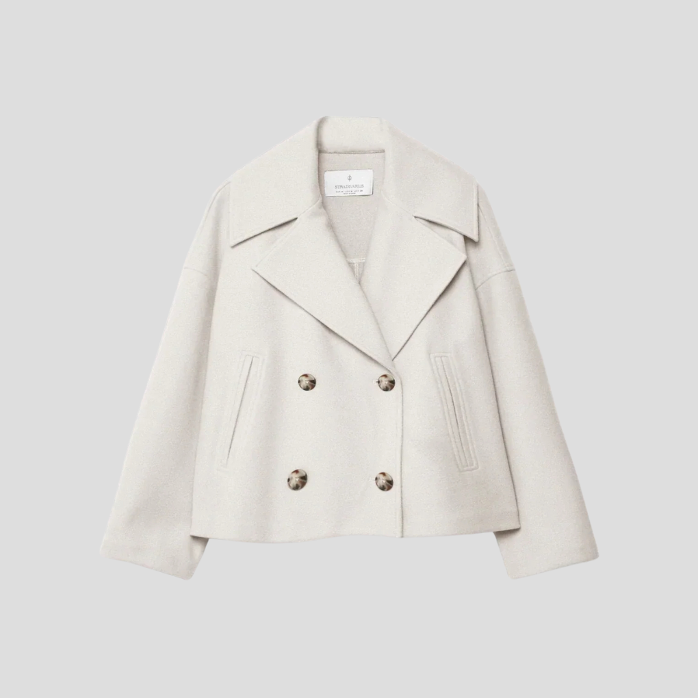 Women's Double Breasted Short Coat - VibreMode
