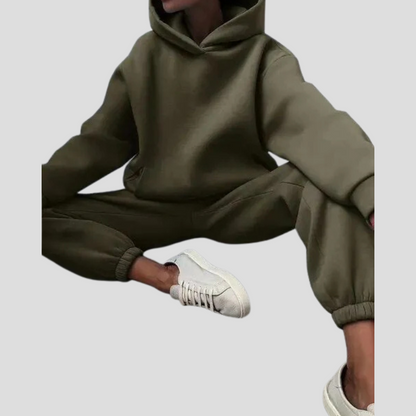 Women's Relaxed Hoodie Jogger Set Cotton Lounge Wear