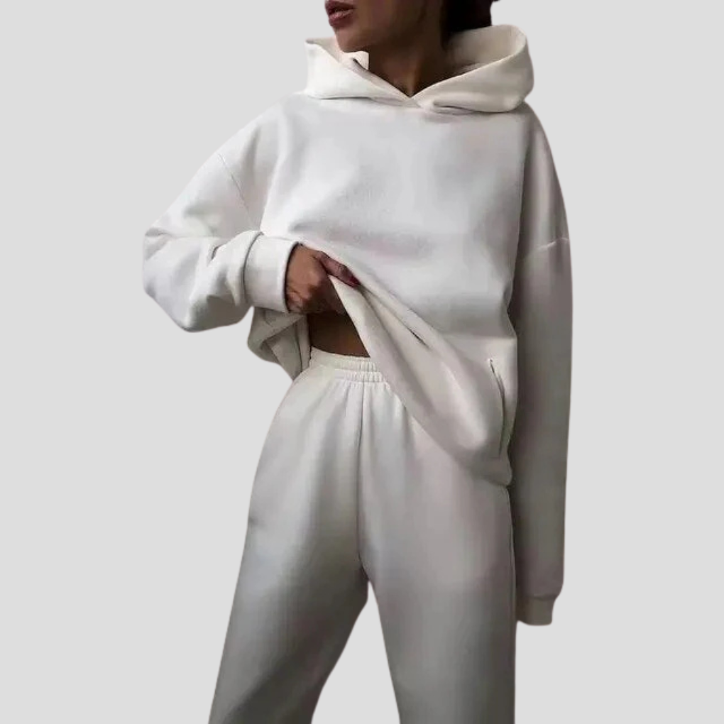 Women's Relaxed Hoodie Jogger Set Cotton Lounge Wear