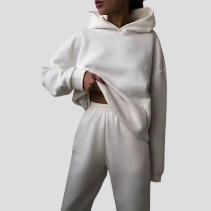 Women's Relaxed Hoodie Jogger Set Cotton Lounge Wear