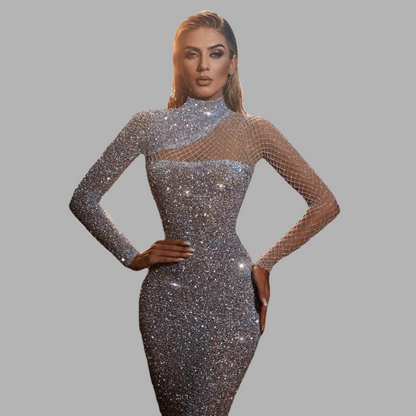 Women's Off-Shoulder Sequin Dress Glamorous - VibreMode