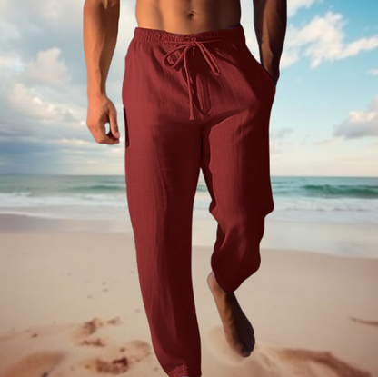 Men's Linen Pants Trendy Beige