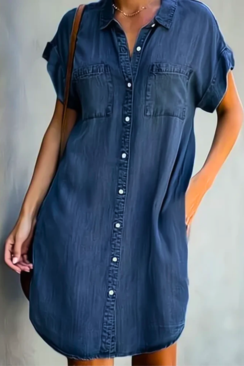 Women's Casual Denim Dress - VibreMode