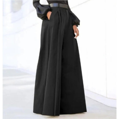 Women's Wide Leg Trousers Relaxed Fit Solid Color - VibreMode