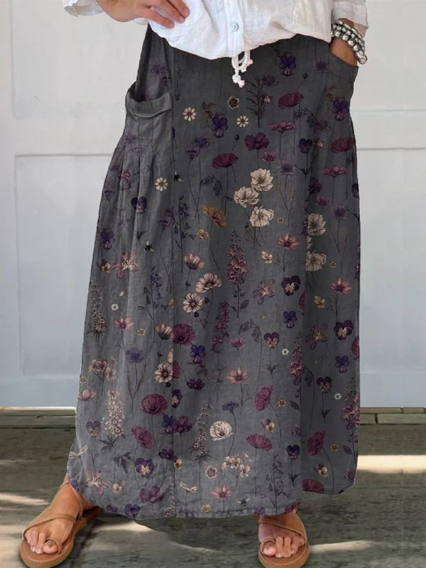 Floral Pattern Print Mini Skirt - VibreMode