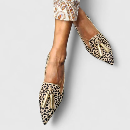 Women's Patterned Pointed Slip-On Loafers