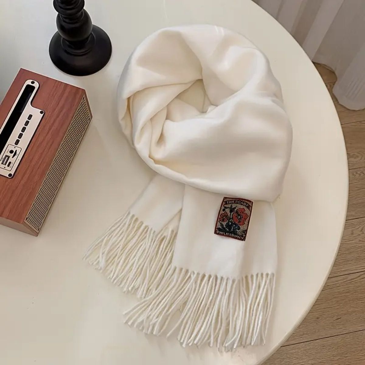 Men's Cashmere Merino Scarf White