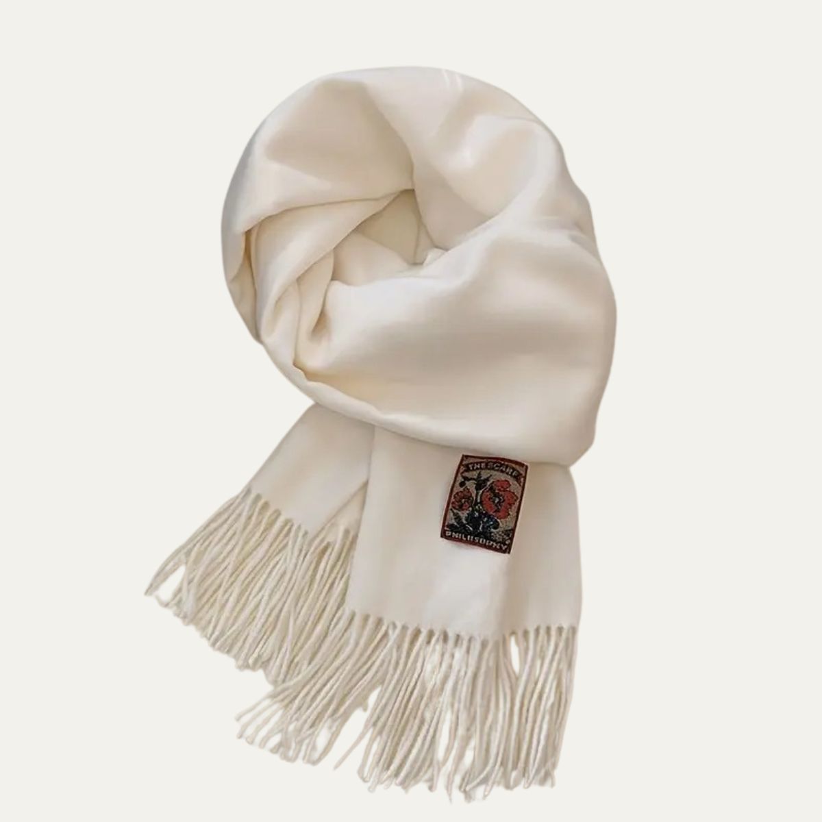 Men's Cashmere Merino Scarf White - VibreMode