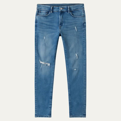 Men's Slim Fit Distressed Stretch Skinny Jeans - VibreMode