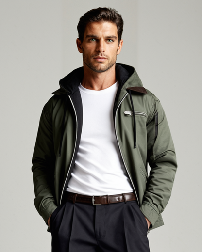 Men's Fleece Lined Hooded Winter Jacket - VibreMode