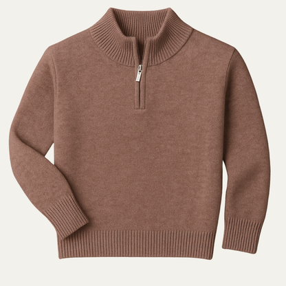 Men's Soft Wool Quarter Zip Sweater - VibreMode