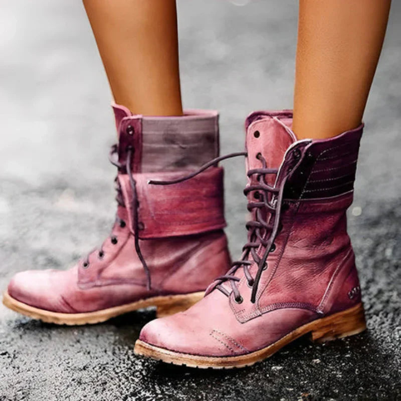 Chic Women's Ankle Combat Boots - VibreMode