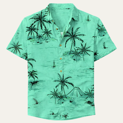 Men's Hawaiian Shirt Tropical Coconut Print - VibreMode