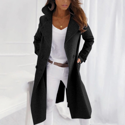 Womens Turn Down Collar Coat - VibreMode