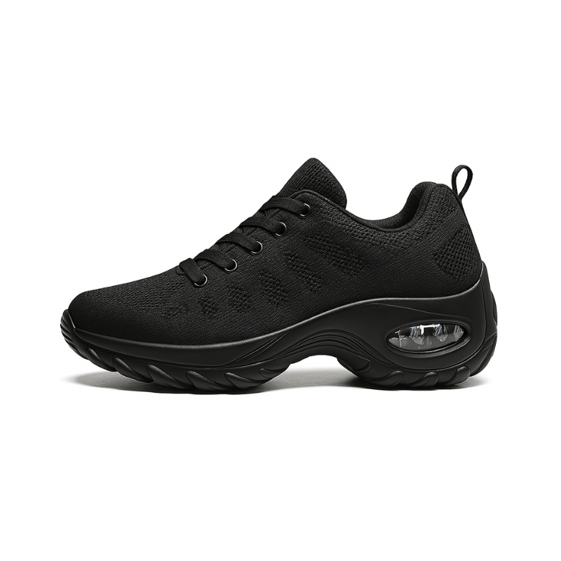 Ultra Comfortable Full Length Black Running Shoes - VibreMode