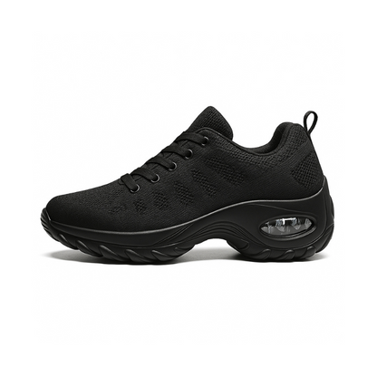 Ultra Comfortable Full Length Black Running Shoes - VibreMode