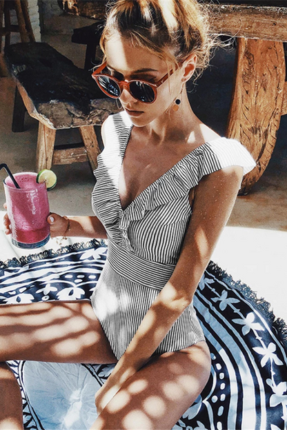 Women's Striped Swimsuit - VibreMode