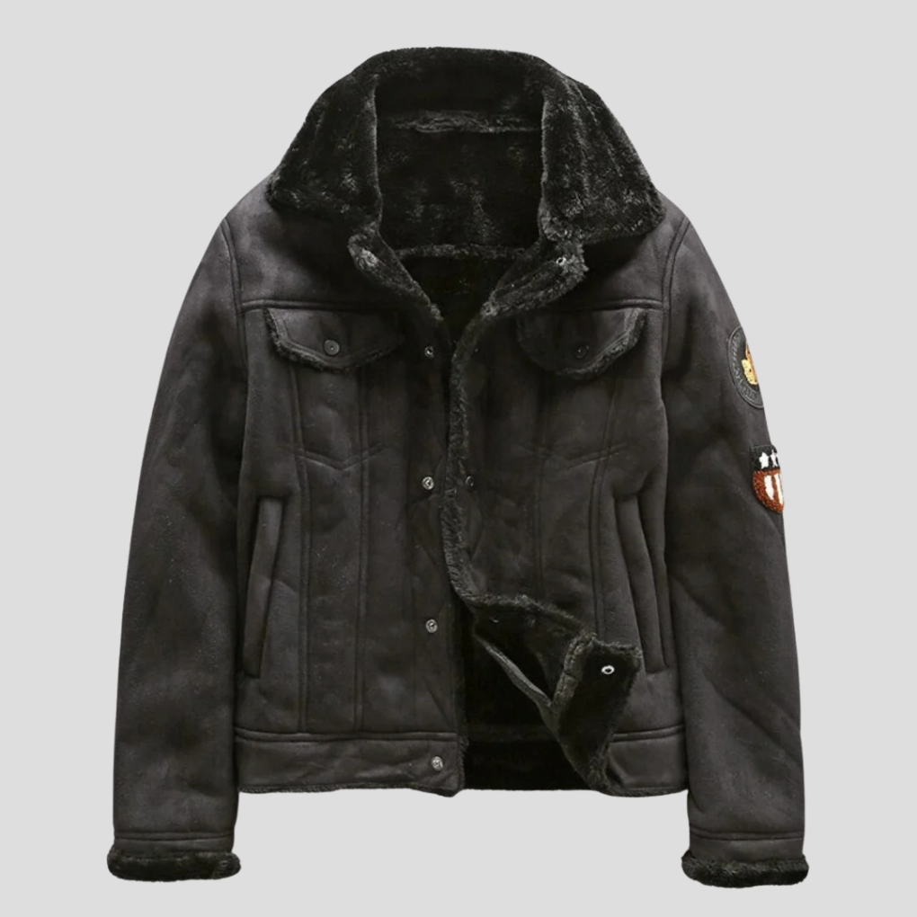 Men's Suede Leather Biker Jacket - VibreMode